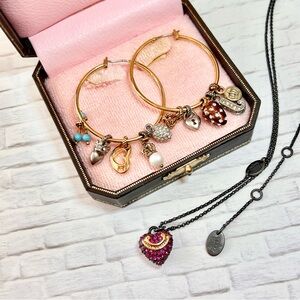 Multi-Charm Hoop Earrings & Juicy Couture Heart Necklace